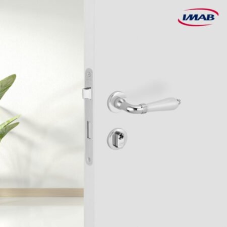 Fechadura Lily – Acabamento Cromado / Branco